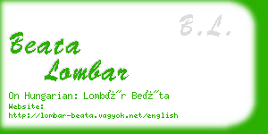 beata lombar business card